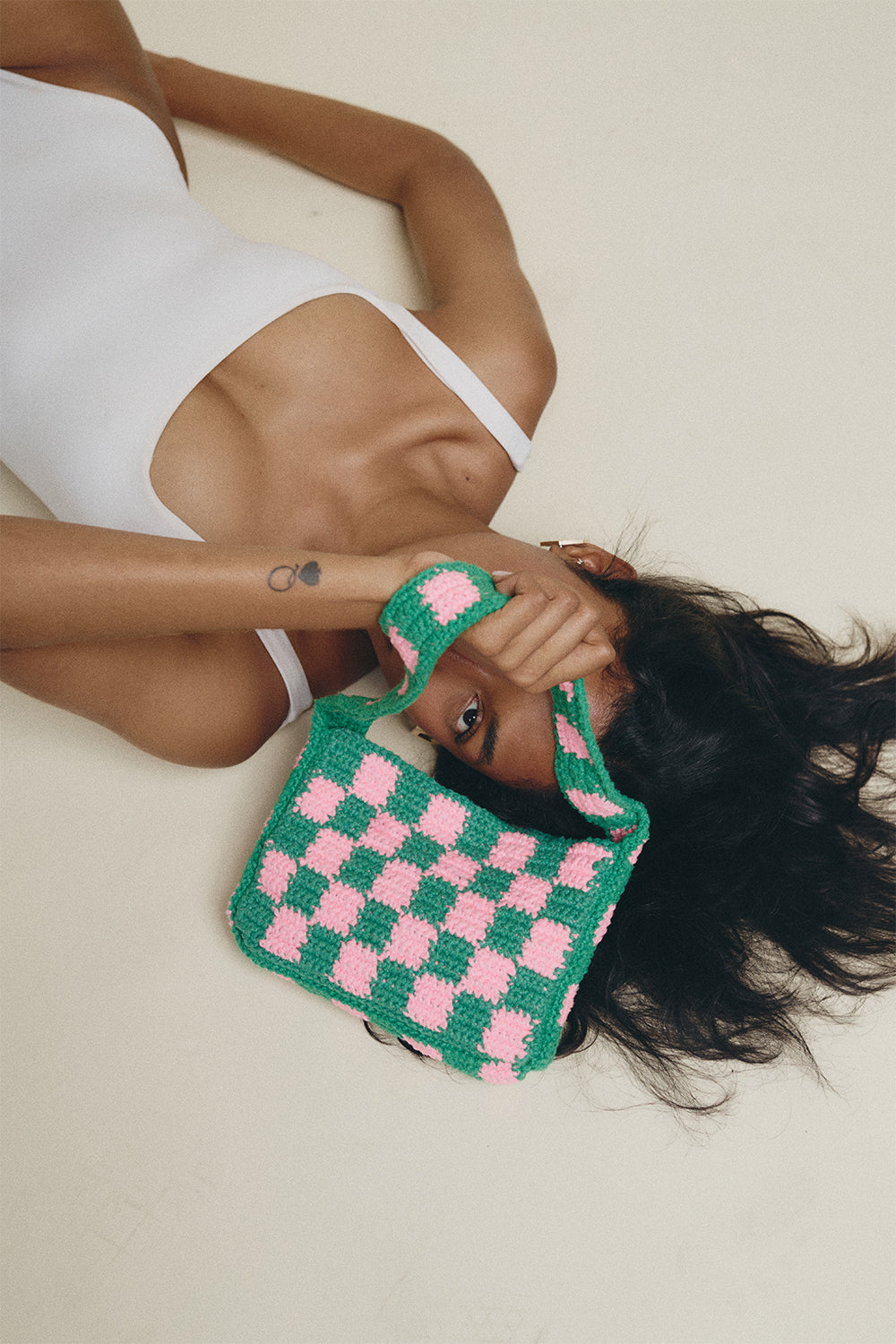 Checkered Bag Verde y Rosado